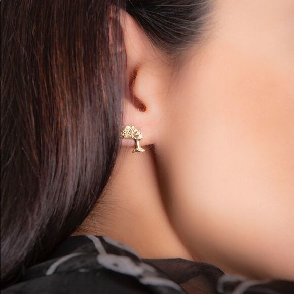 14k real gold Nefertiti Egyptian queen earring - Picture 1 of 8